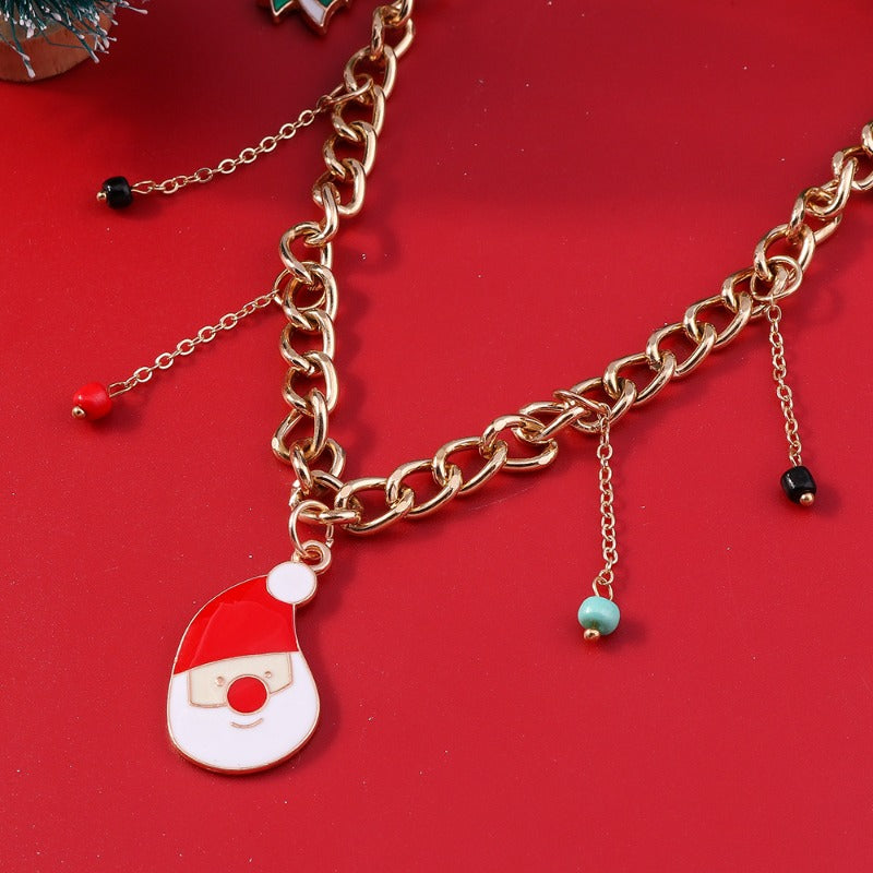 Wholesale Christmas Alloy Oil Drop Necklaces ACC-NE-YueSen009
