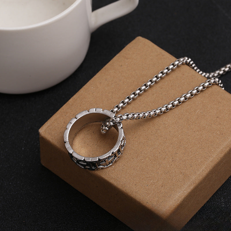 Wholesale Vintage Titanium Steel Hip Hop Necklace Sweater Chain Long Necklace ACC-NE-BYJY007