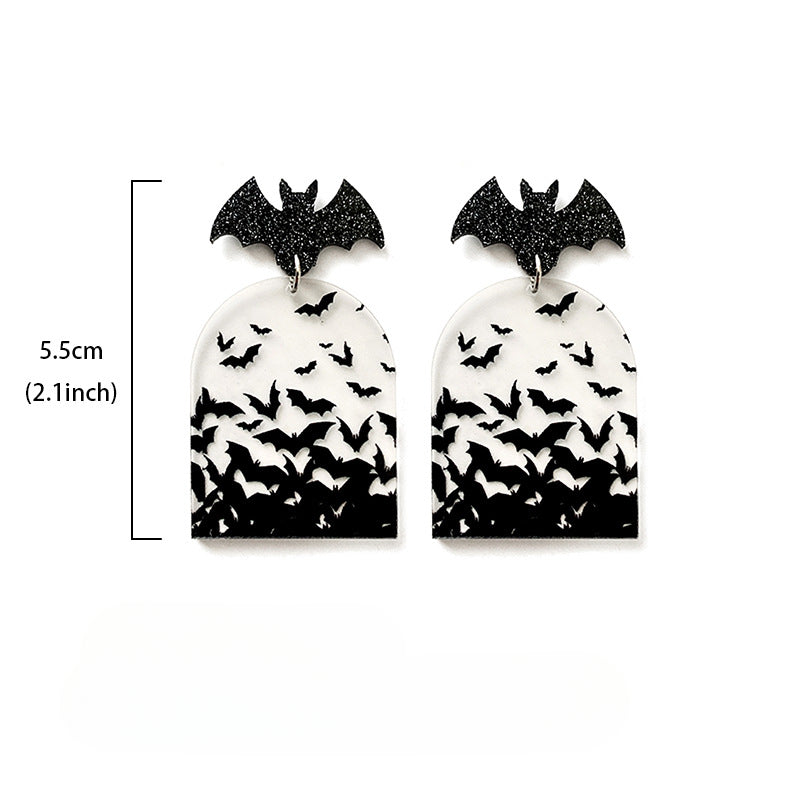 Wholesale Bat Halloween Clear Acrylic Earrings ACC-ES-XinChuan011