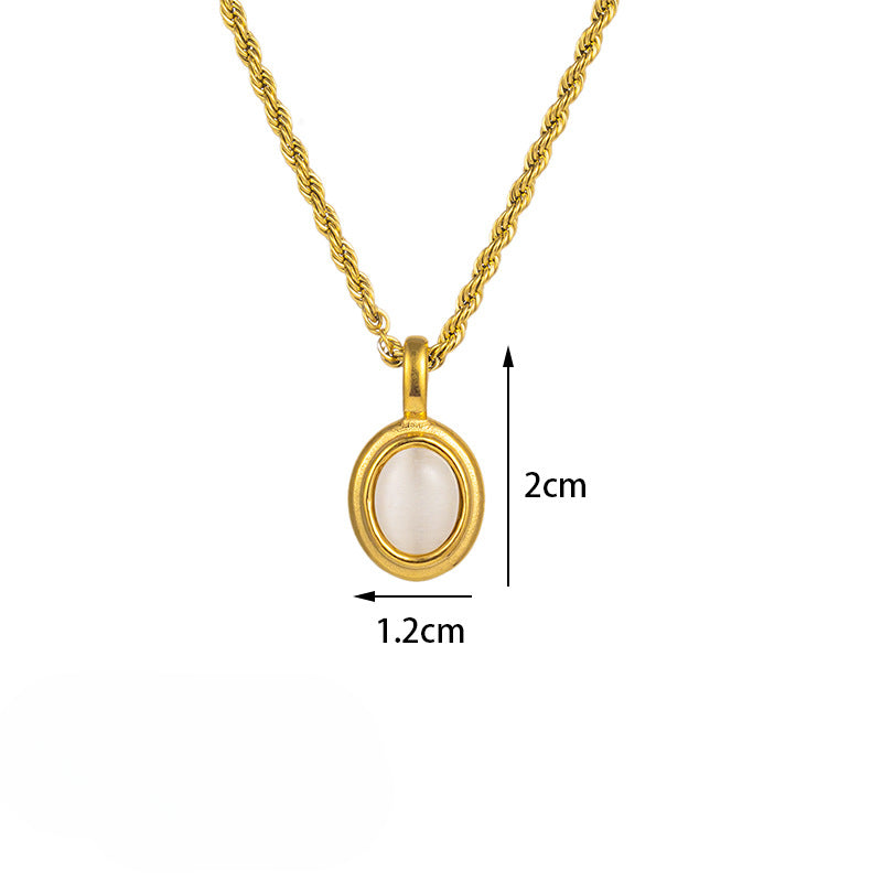 Wholesale Retro Light Luxury Necklaces Titanium Steel Necklace Twist Chain Necklace ACC-NE-Tais010