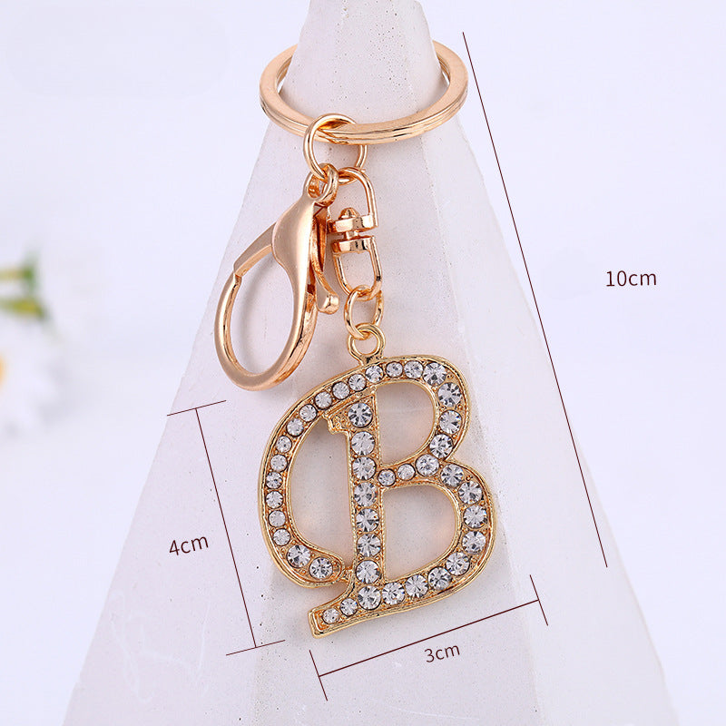 Wholesale Rhinestone Letter Metal Keychain ACC-KC-YuanFei004