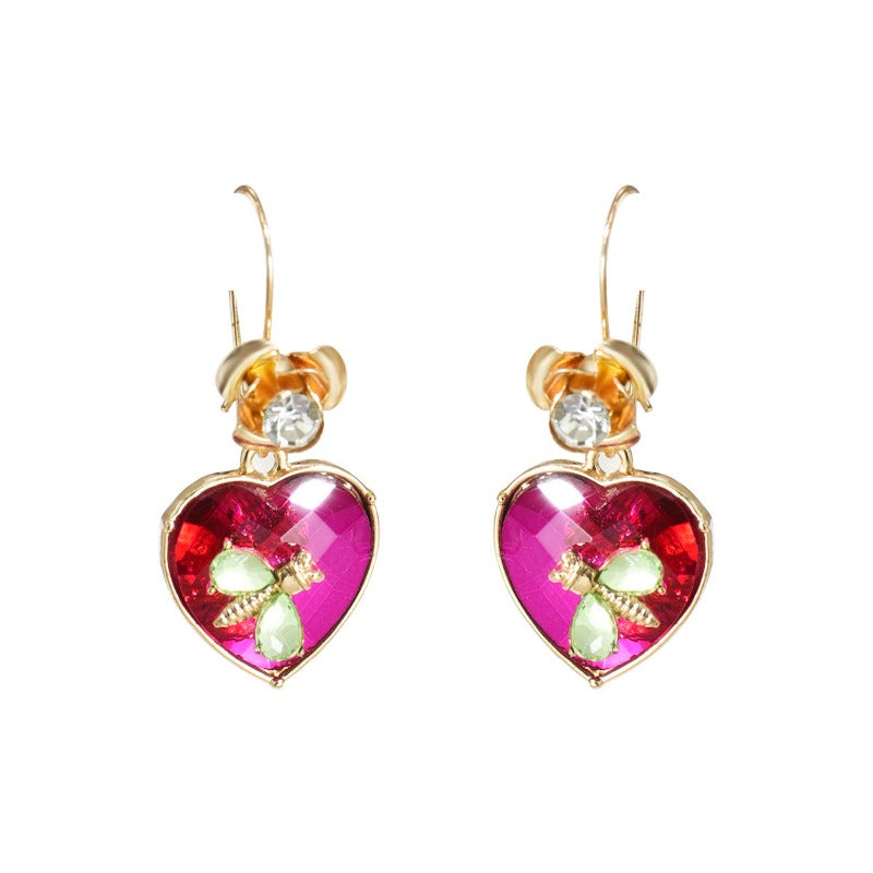 Wholesale Geometric Women's Heart Dragonfly Diamond Earrings ACC-ES-BaSha008