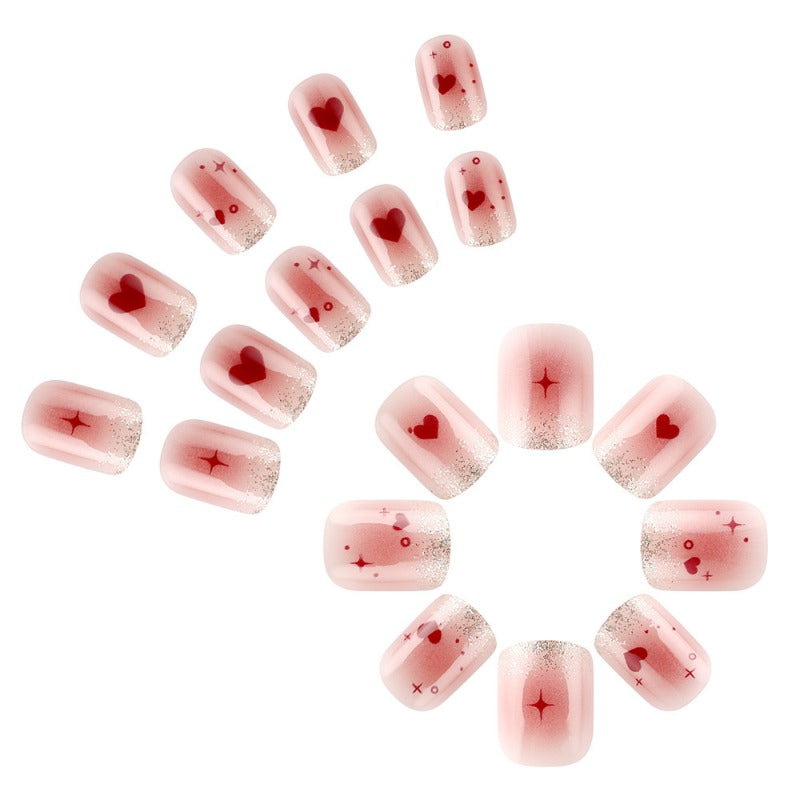 Wholesale 24 Pieces/box Valentine's Day Pink Love Nails Kits Nail Stickers ACC-NS-MiKe021