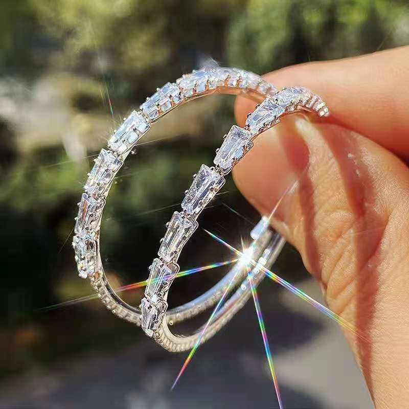 Wholesale Exaggerated Large Hoop Micro-inlaid Zircon Copper Earrings ACC-ES-ZhiLing006