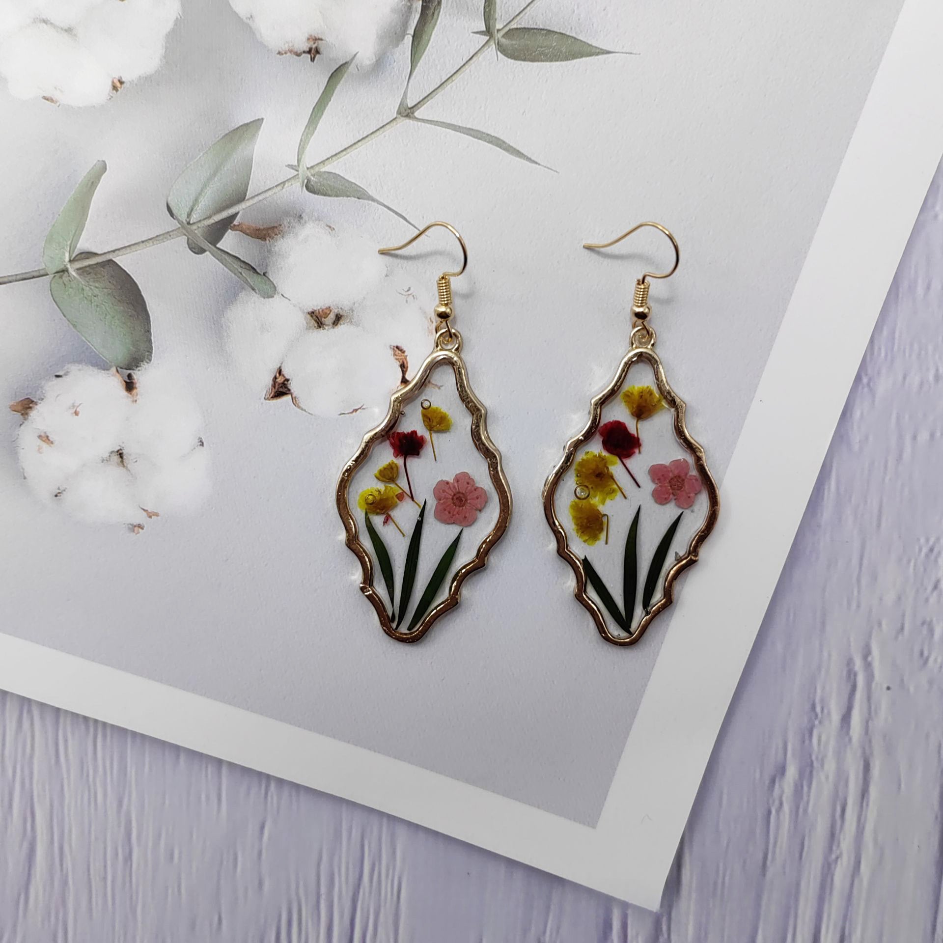 Wholesale Vintage Plant Dried Flower Earrings ACC-ES-Mindin002