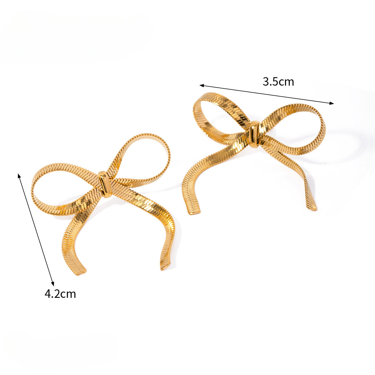 Wholesale Women's Retro Bow Titanium Steel Earrings Stainless Steel Butterfly Pendant Earrings Bow Earrings ACC-ES-Jied005