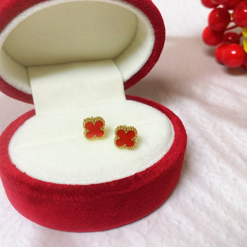 Wholesale Light Luxury Four-leaf Clover Earrings ACCVIP-ES-YZXW002