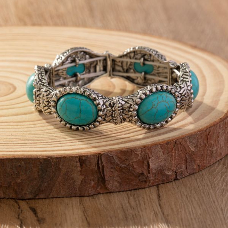 Wholesale Bohemian Oval Pattern Turquoise Bracelet ACC-BT-Gaoz003