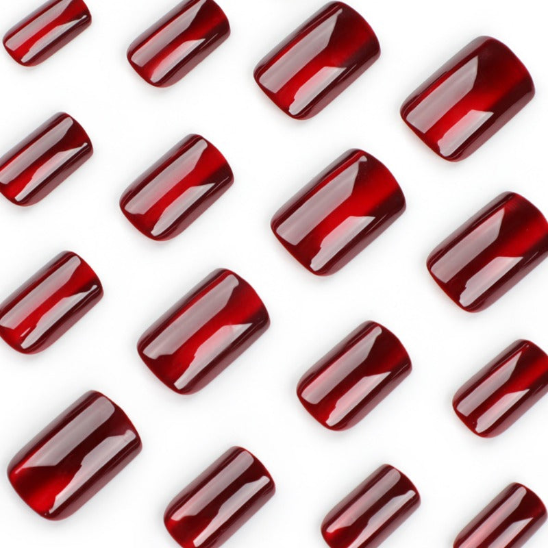 Wholesale 24 Pieces/box Red Cat Eye Nails Kits Nail Stickers ACC-NS-LeFan147