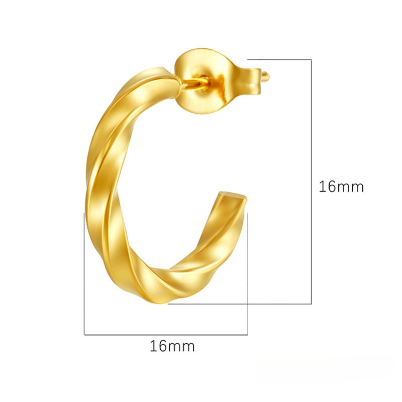 Wholesale Twist Titanium Steel Earrings ACC-ES-MuShan065