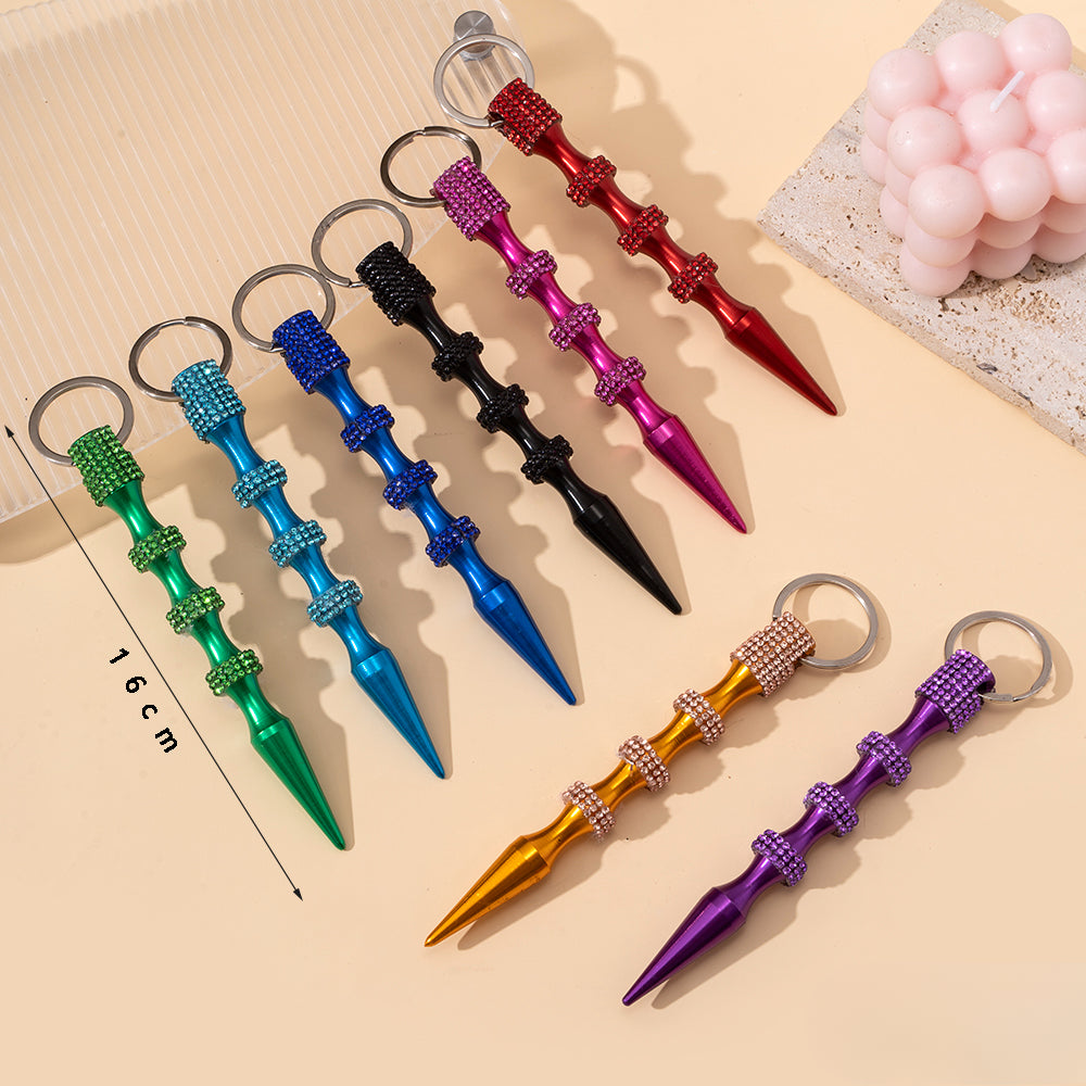 Wholesale Outdoor Pen-shaped Metal Pendant Diamond Keychains ACC-KC-ZhiYa057