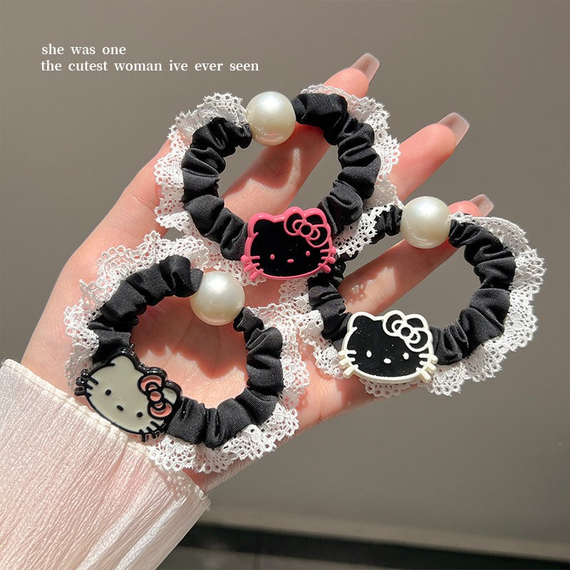 Wholesale Retro Lace Cartoon Cat Hair Scrunchies  ACCVIP-HS-Yint006