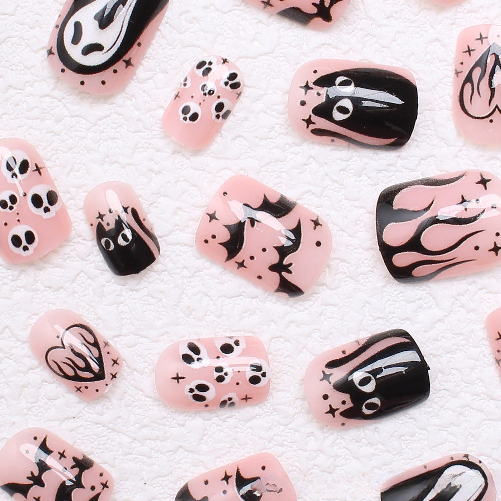 Wholesale Halloween 24 Pieces/box Press-on Nails Kits Nail Stickers ACC-NS-XingNai018