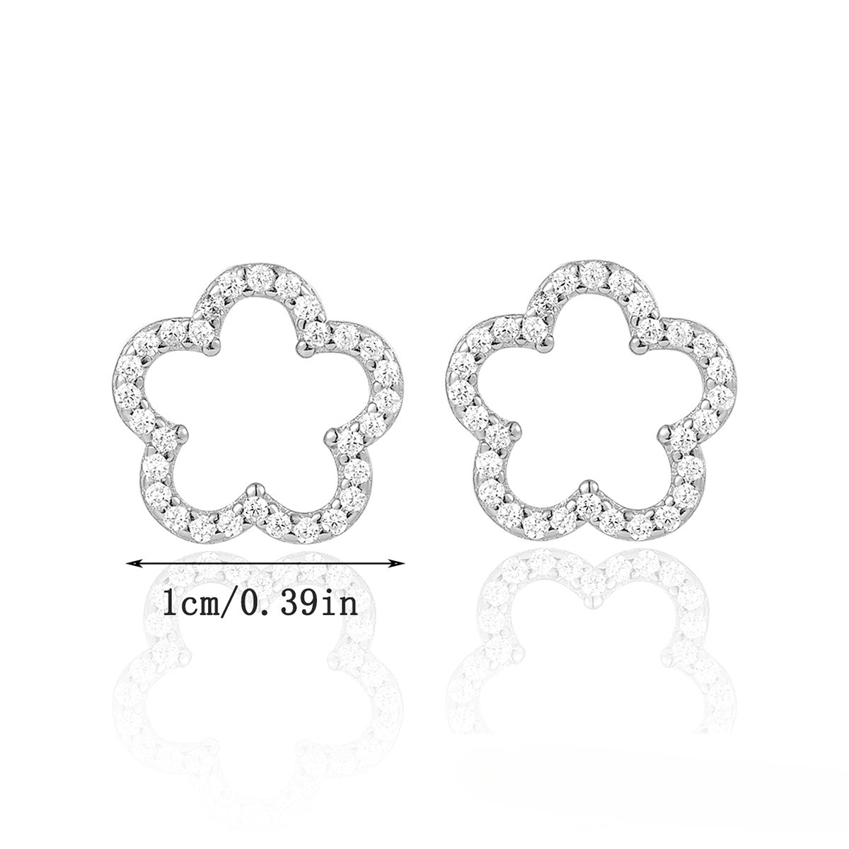 Wholesale S925 Sterling Silver Micro Inlaid Zircon Flower Earrings ACC-ES-JingXu001