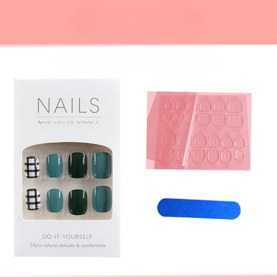 Wholesale 24 Pieces/box Rose Red Flower Manicure Press-on Nails Kits Nail Stickers ACC-NS-NaiEr012