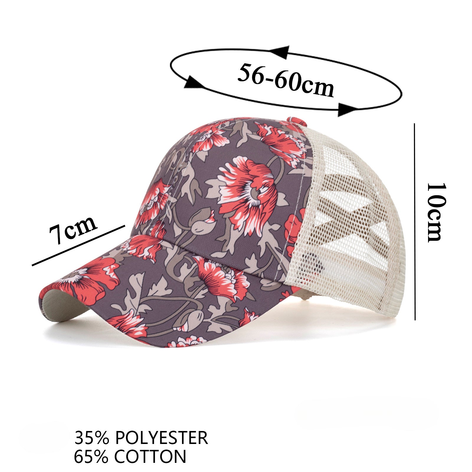 Wholesale Floral Cross Ponytail Cap Baseball Cap Hat ACC-HT-ZhongM003