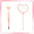 2pcs/set DIY Beadable Handle Mirror and Heart Shaped Pen Combination DIY Gift Office Gift Random Makeup Mirror