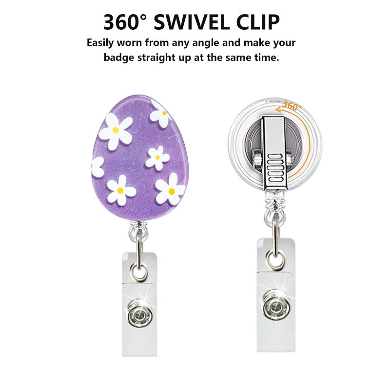 Wholesale Easter Acrylic Egg Rotating Doctor Nurse Retractable Keychain ACC-KC-QiDing026