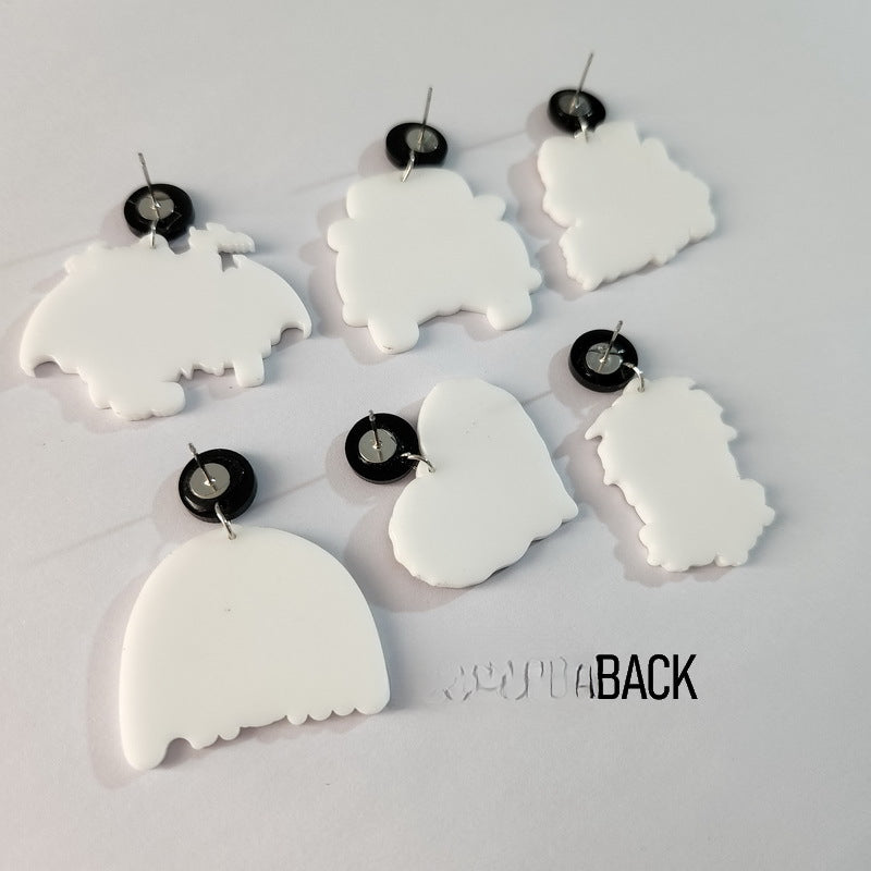 Wholesale Halloween Rainbow Elf Pumpkin Girls Bat Truck Love Resin Earrings ACC-ES-XP030