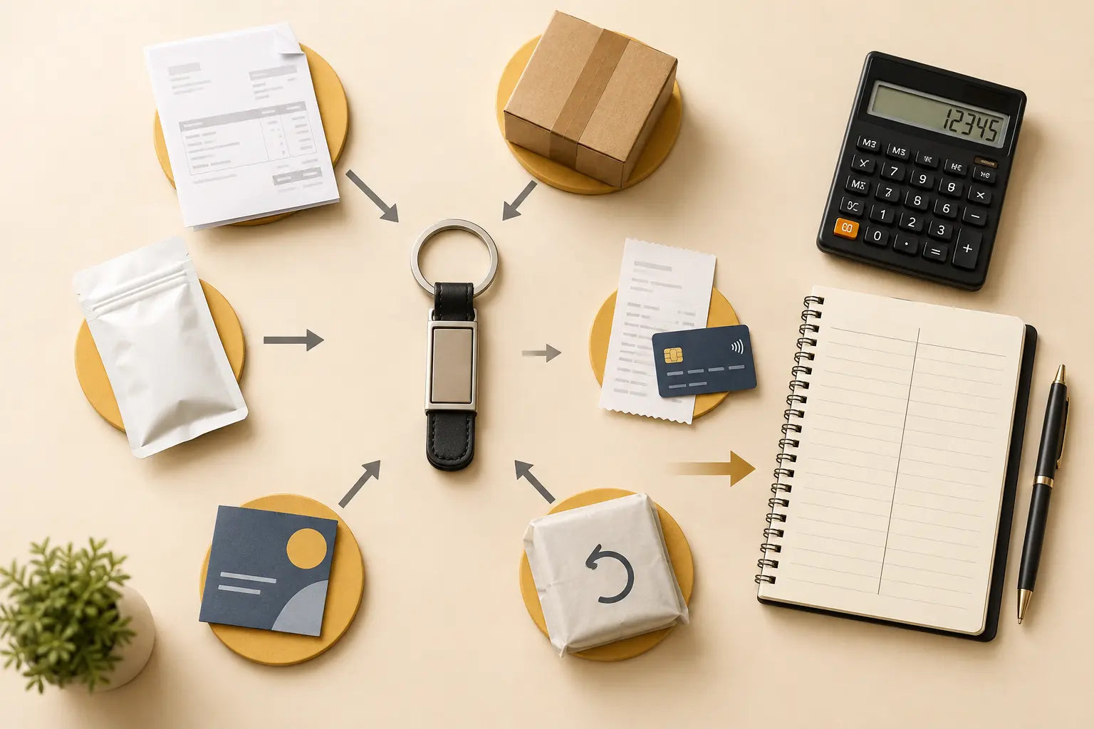 Landed cost and contribution profit calculation for selling keychains