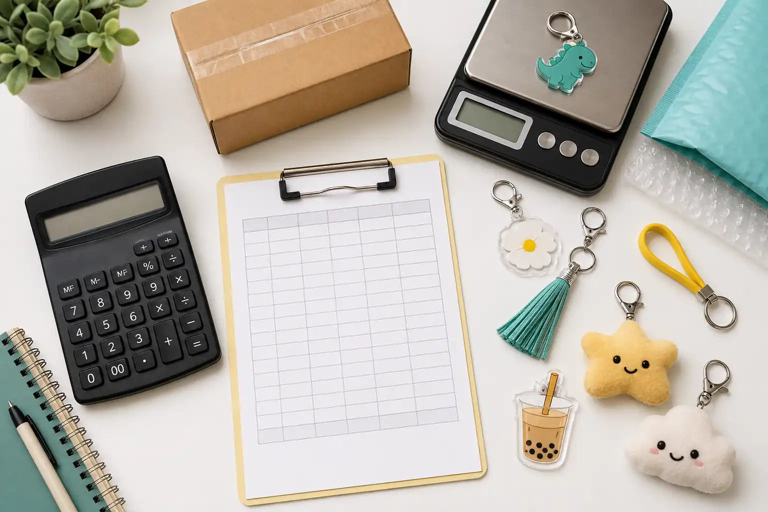 Keychains landed cost calculation including product shipping and packaging costs