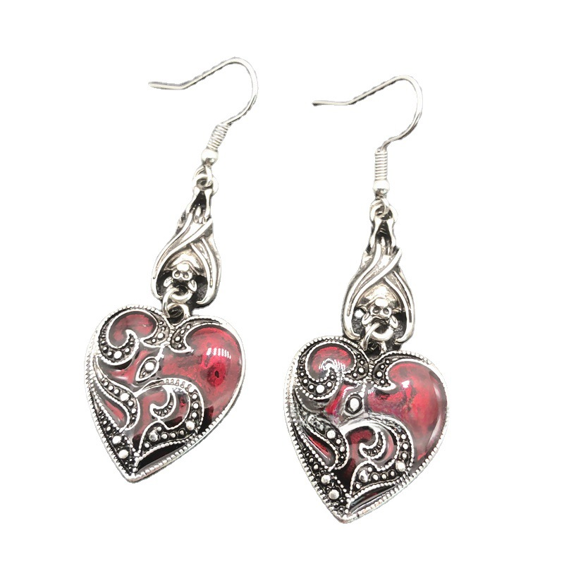 Wholesale Christmas Halloween Alloy Gothic Bat Oil Drop Earrings