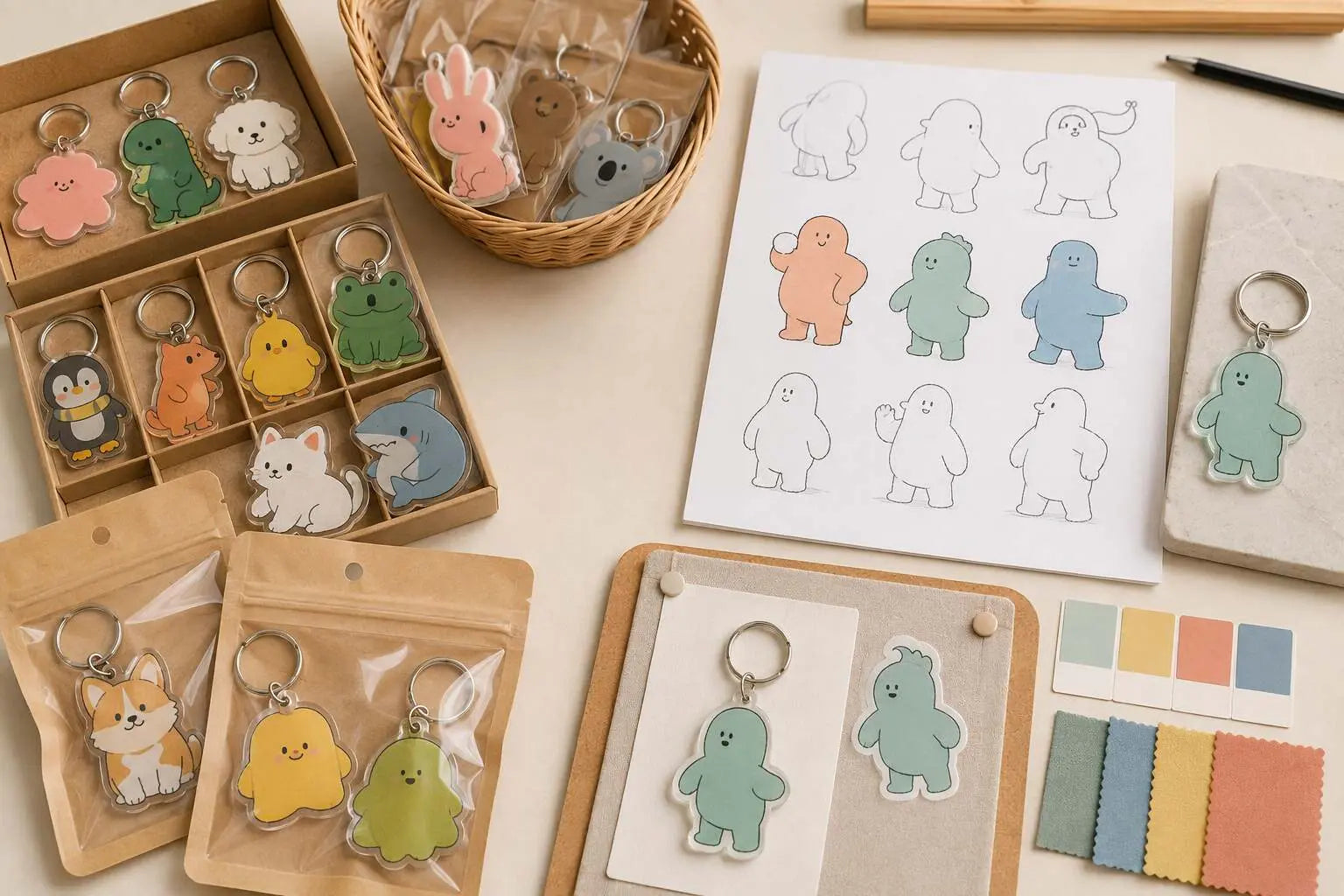 Ready-made vs custom cartoon keychains in bulk for supplier and quantity decisions