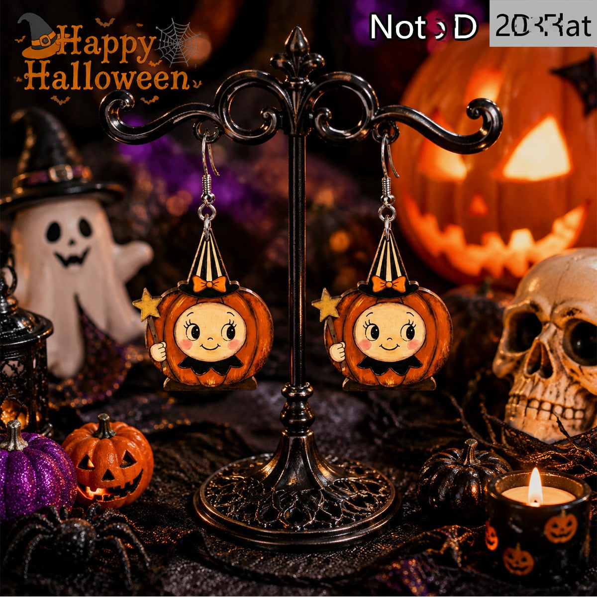 Wholesale Wooden Pumpkin Earrings  Retro Party Wear Jewelry Accessory For Women