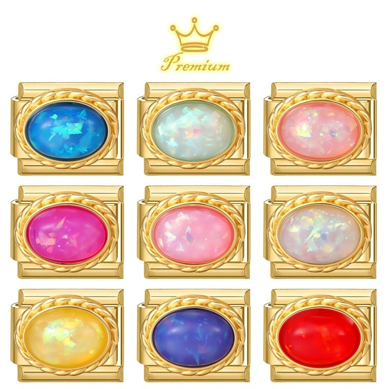 Wholesale Italian Style Modular Bracelet Charms Stainless Steel DIY Jewelry Accessories Multi Color Rhinestone Boutique Resale