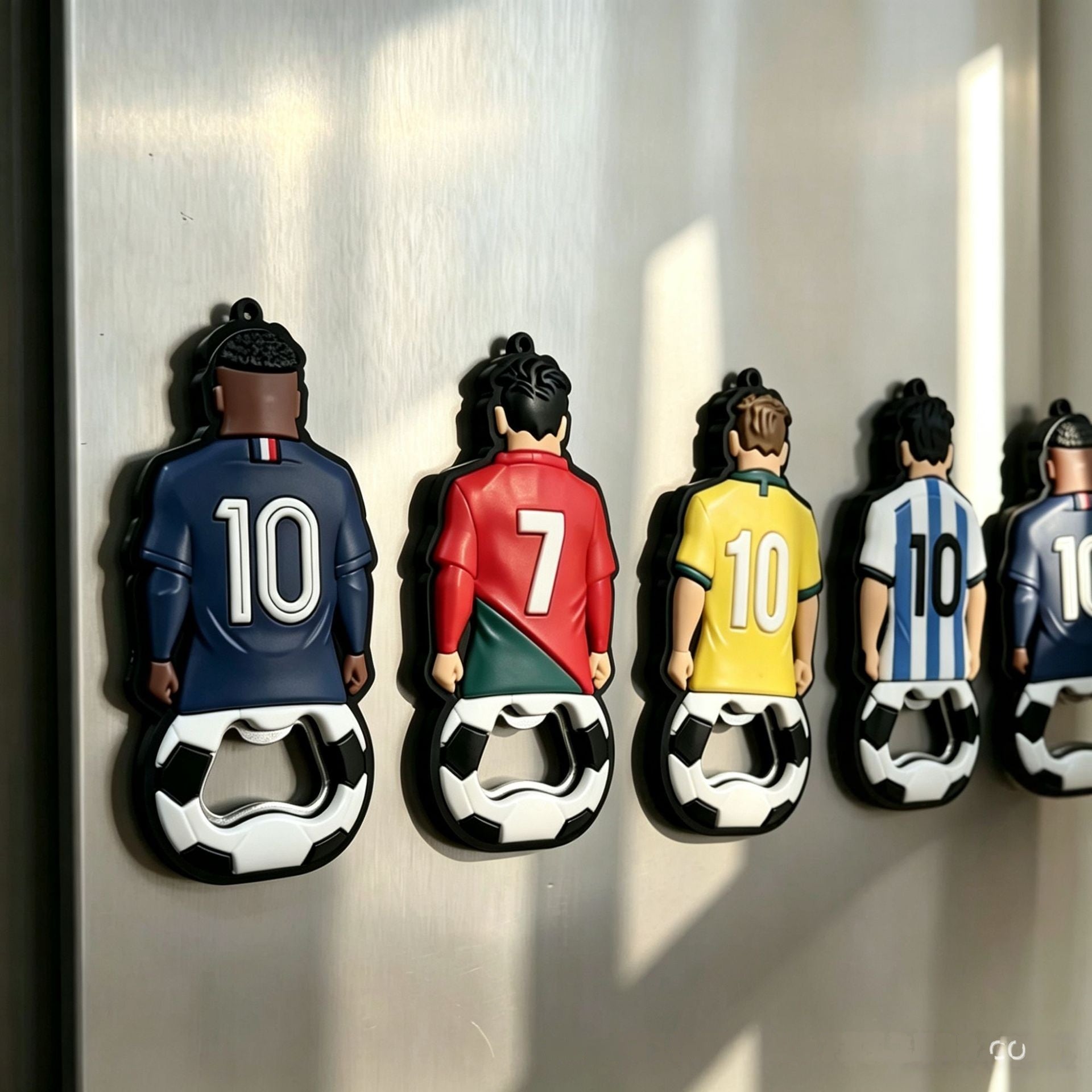 Wholesale PVC Soccer Bottle Opener Keychain Red Gift Key Ring