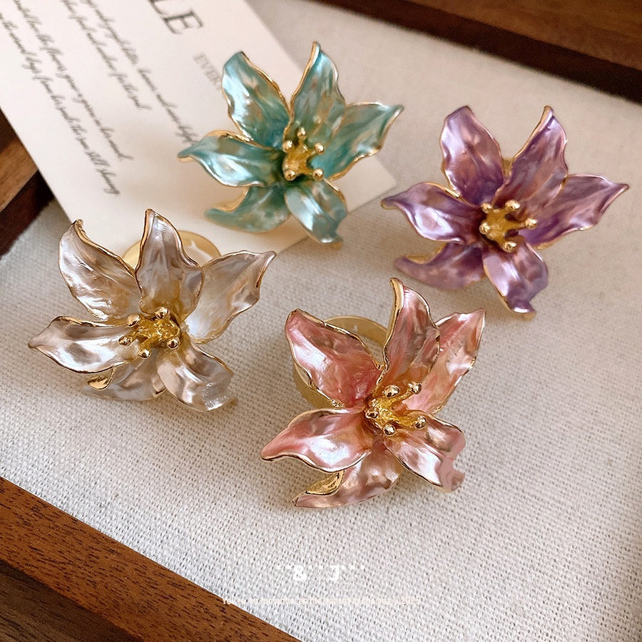 Wholesale Vintage Tulip Flower Ring Fashion Jewelry Accessory for Boutique Resale
