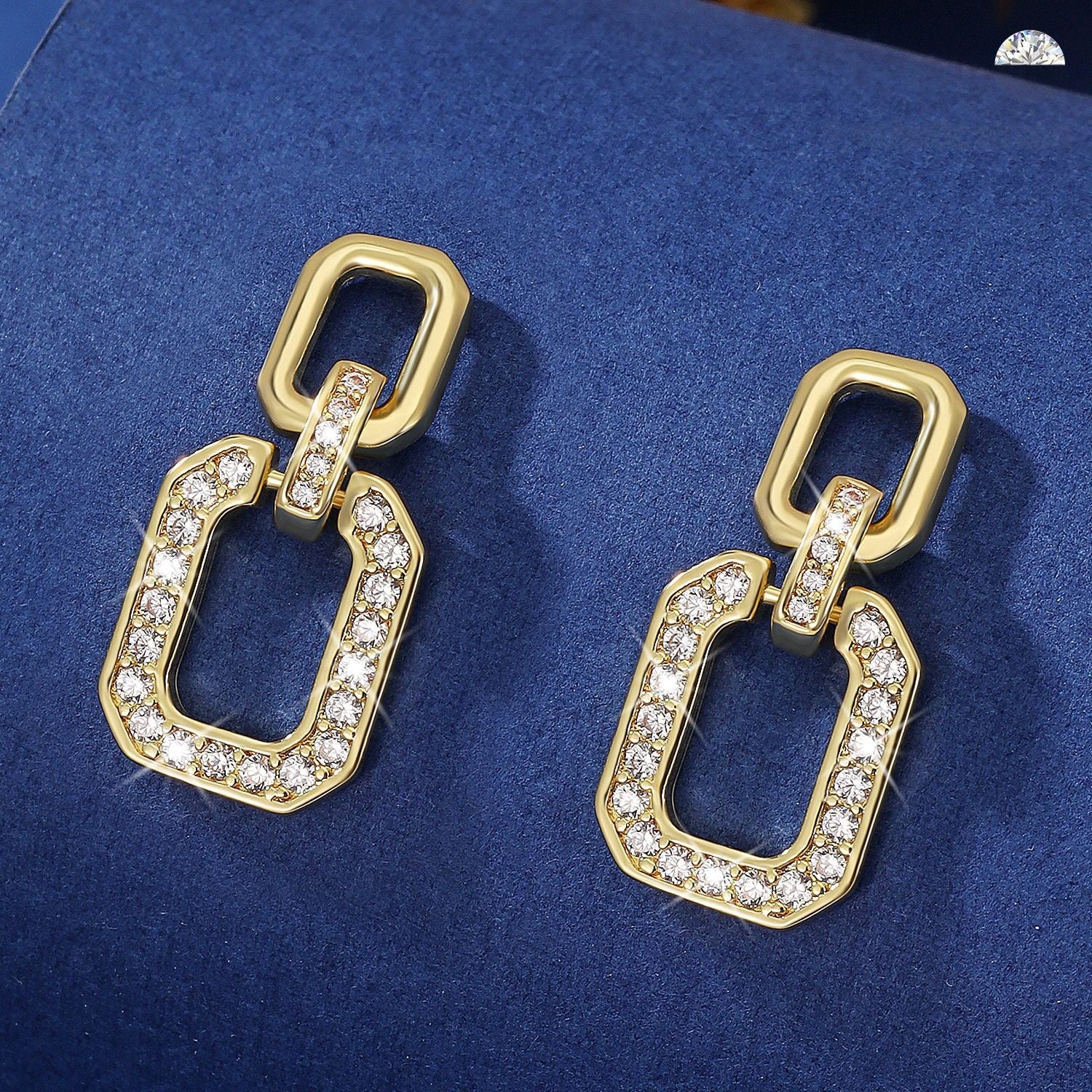 Wholesale Trendy Hollow Square Micro-Studded Earrings,  Copper Electroplated Jewelry Accessory for Party and Gift