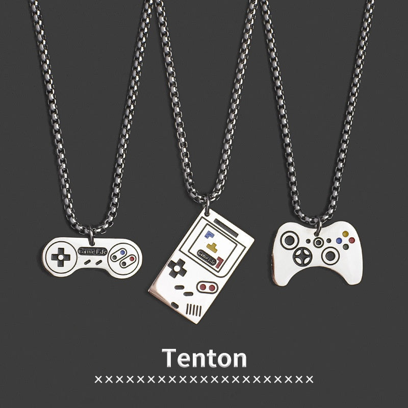 Wholesale Men S Game Console Pendant Necklace Minimalist Hip Hop Titanium Steel Chain Casual Streetwear Jewelry Gift Boutique Resale