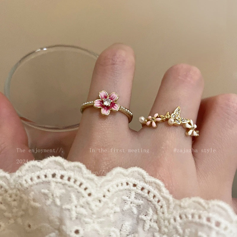 Wholesale Flower Open Ring For Women Zinc Alloy Fashion Jewelry Boutique Resale