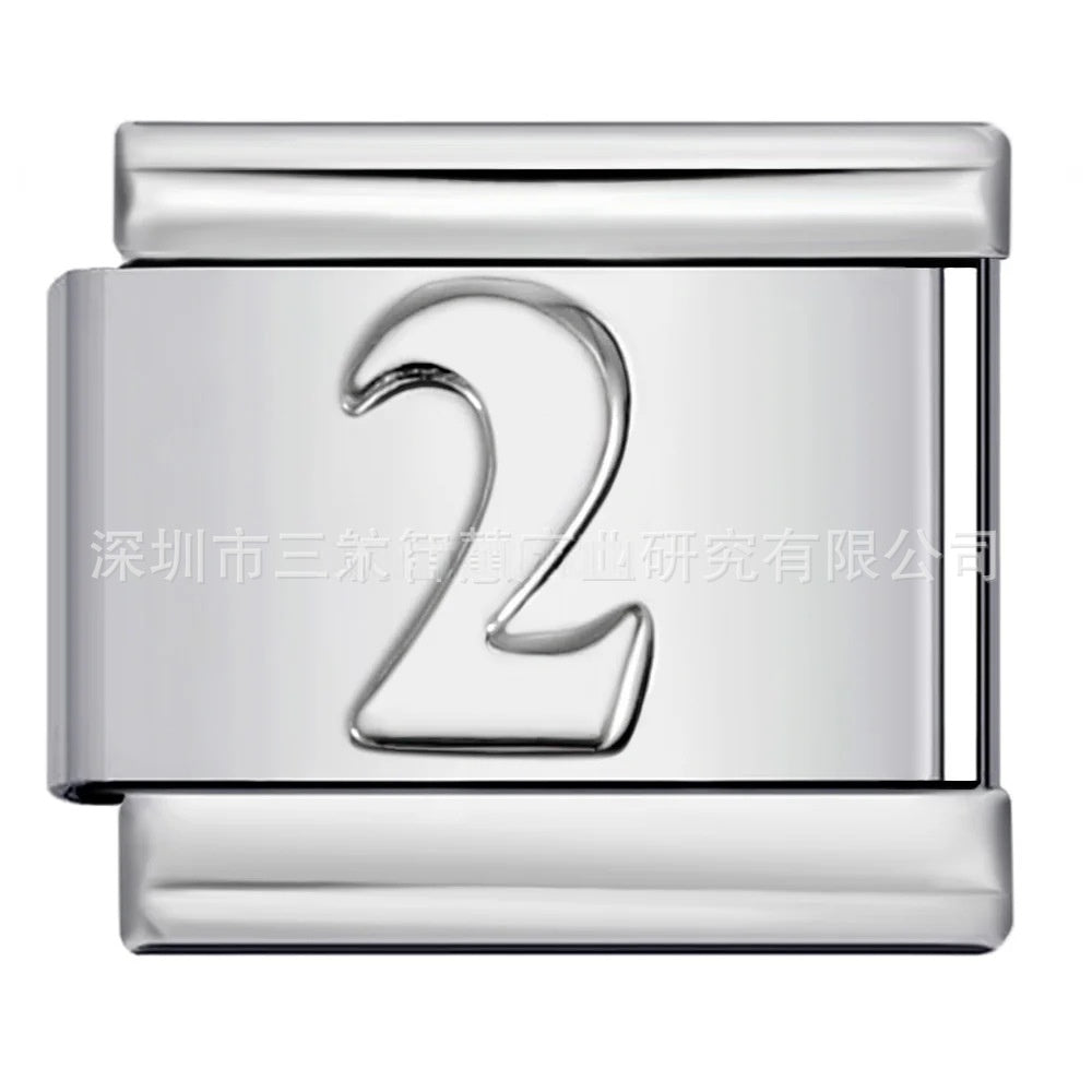 Wholesale Stainless Steel Italian Modular Bracelet Arabic Number Design Trendy DIY Jewelry Accessory Gift Everyday Wear Boutique Resale