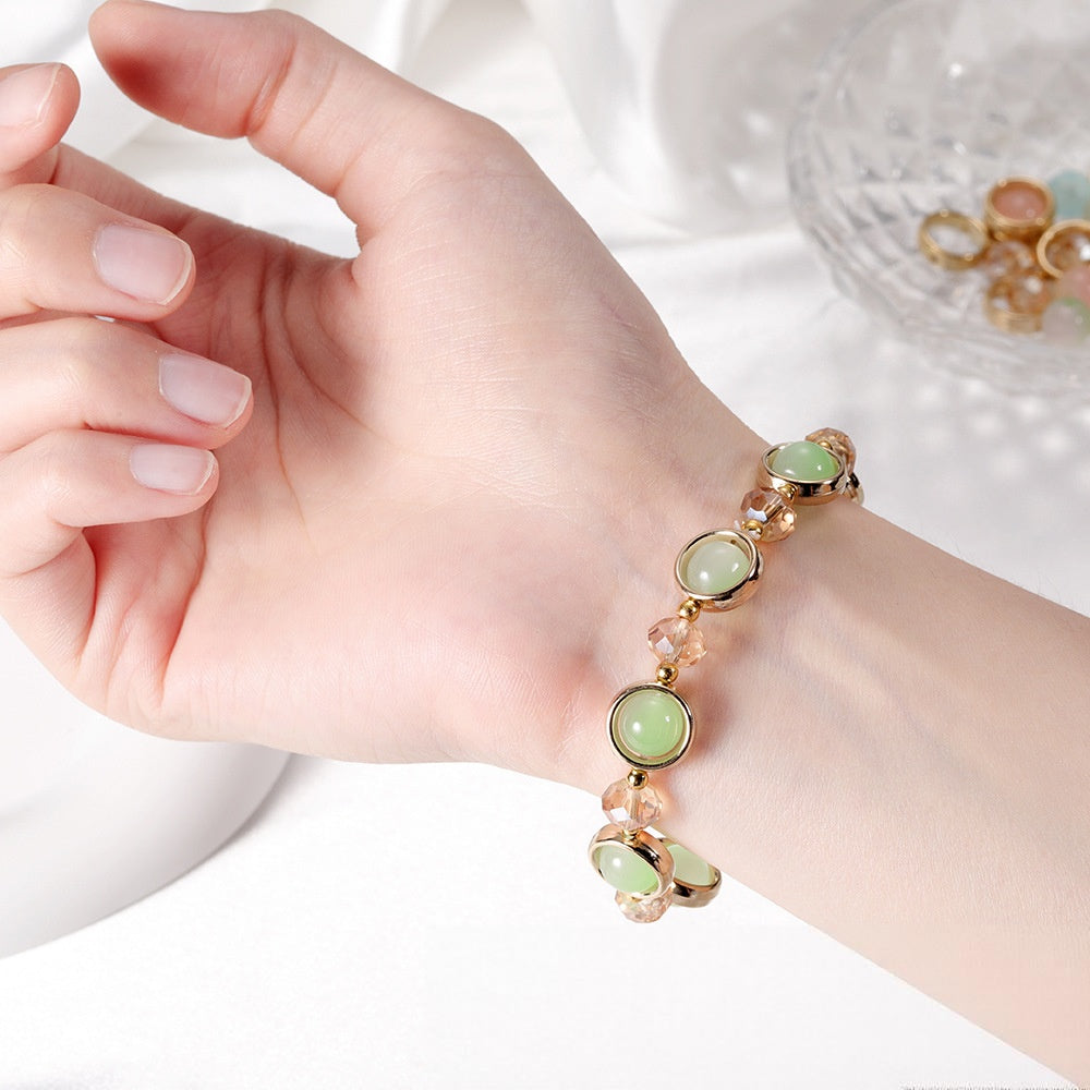 Wholesale Children S Blue And White Gradient Glass Bracelet Fashion Accessory For Everyday Wear
