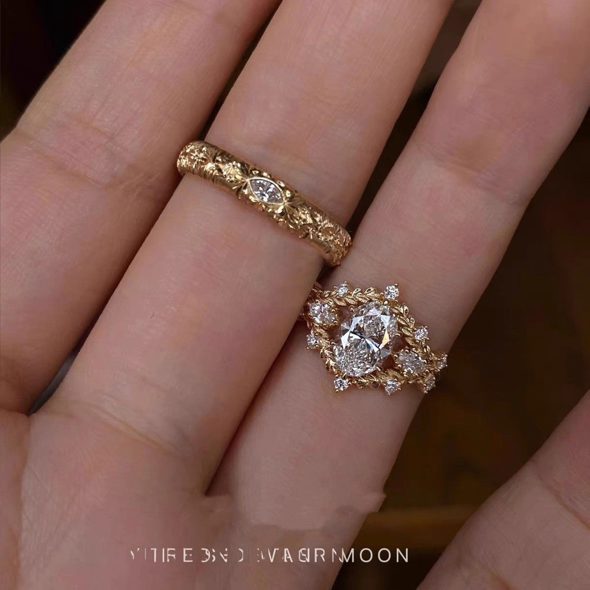 Wholesale Copper Electroplated Vintage Vine Wrapped Ring with Zircon,  Jewelry Accessory for Resale