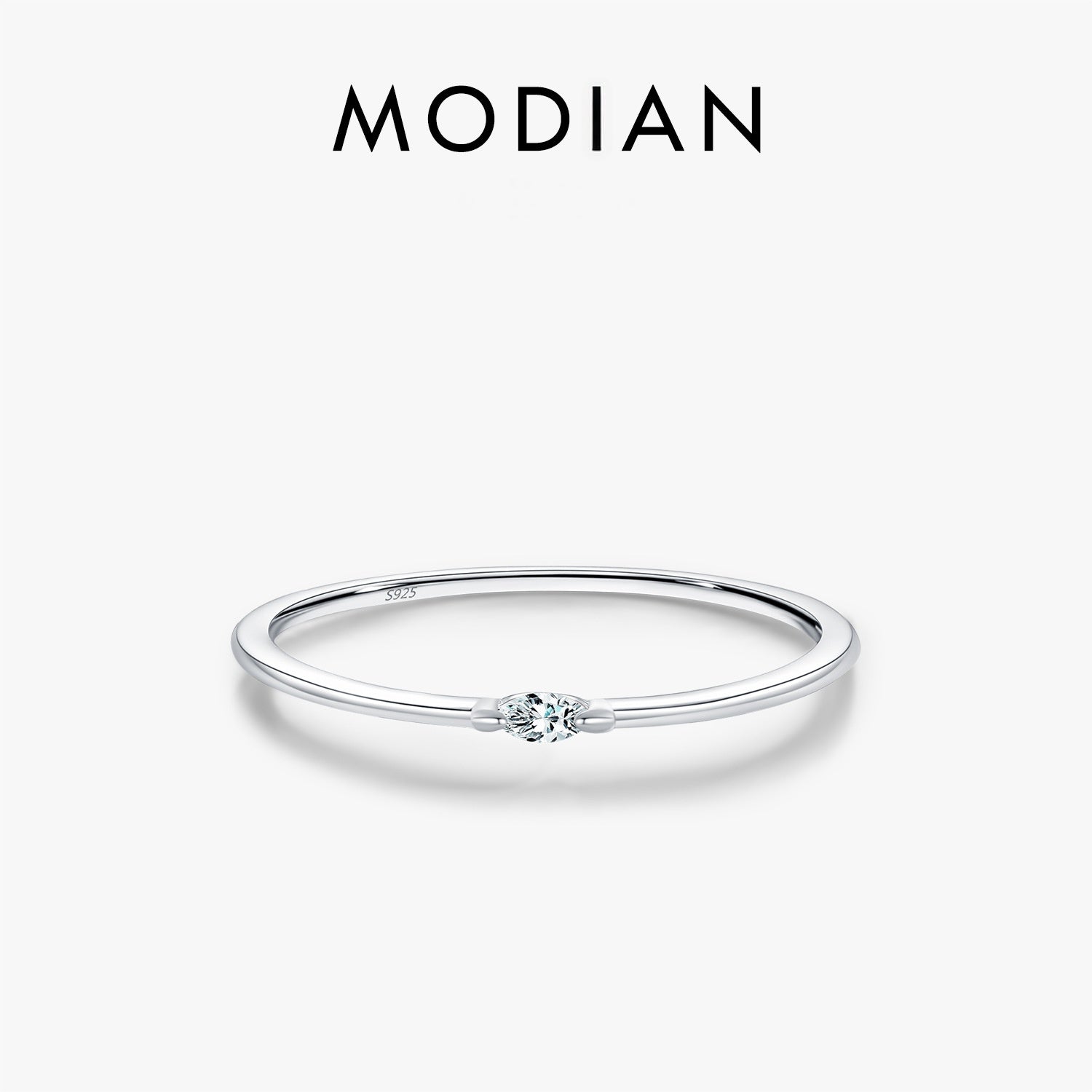Wholesale Minimalist Moissanite S925 Sterling Silver Stacking Ring For Women Fashion Jewelry Accessory