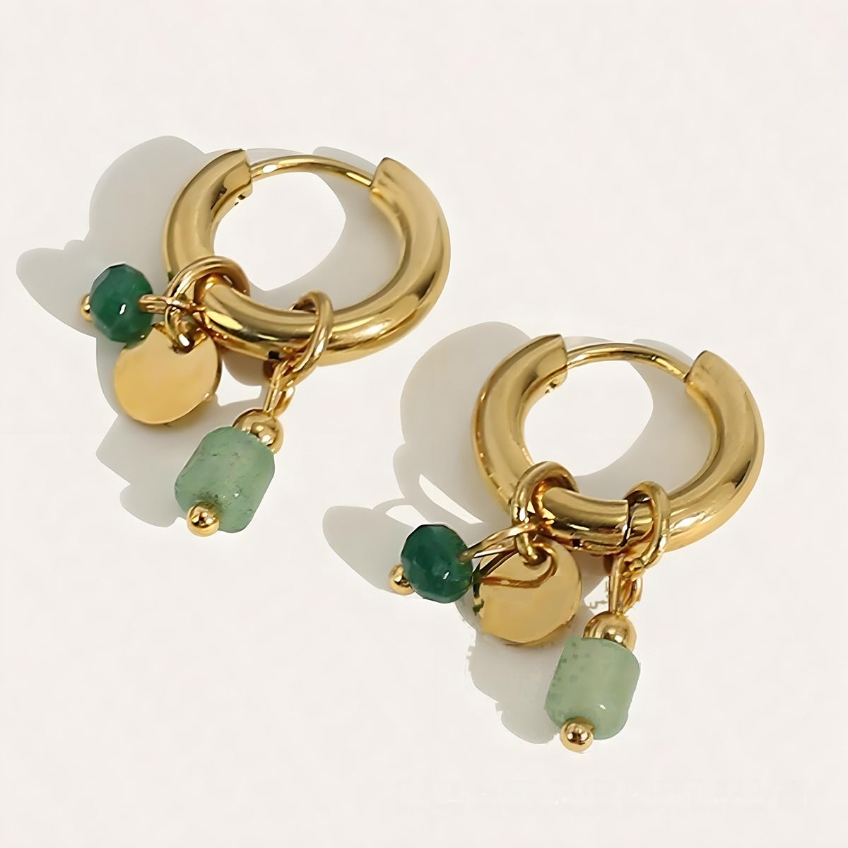 Wholesale Electroplated Gold Stainless Steel Bohemian Turquoise Earrings Boutique Resale
