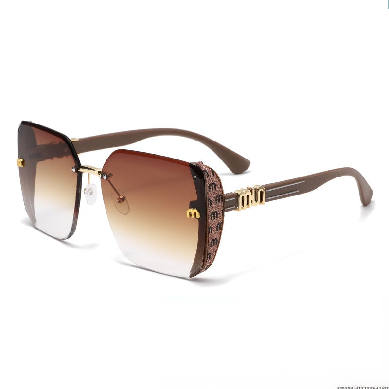 Wholesale Trendy Square Frameless Sunglasses for Women UV400 Everyday Wear Gift