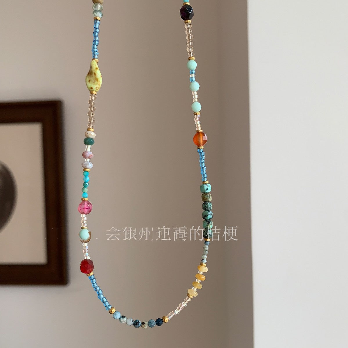 Wholesale Summer Dopamine Natural Stone Beaded Necklace Ethnic Style Clavicle Chain - Boutique Resale Jewelry Accessory