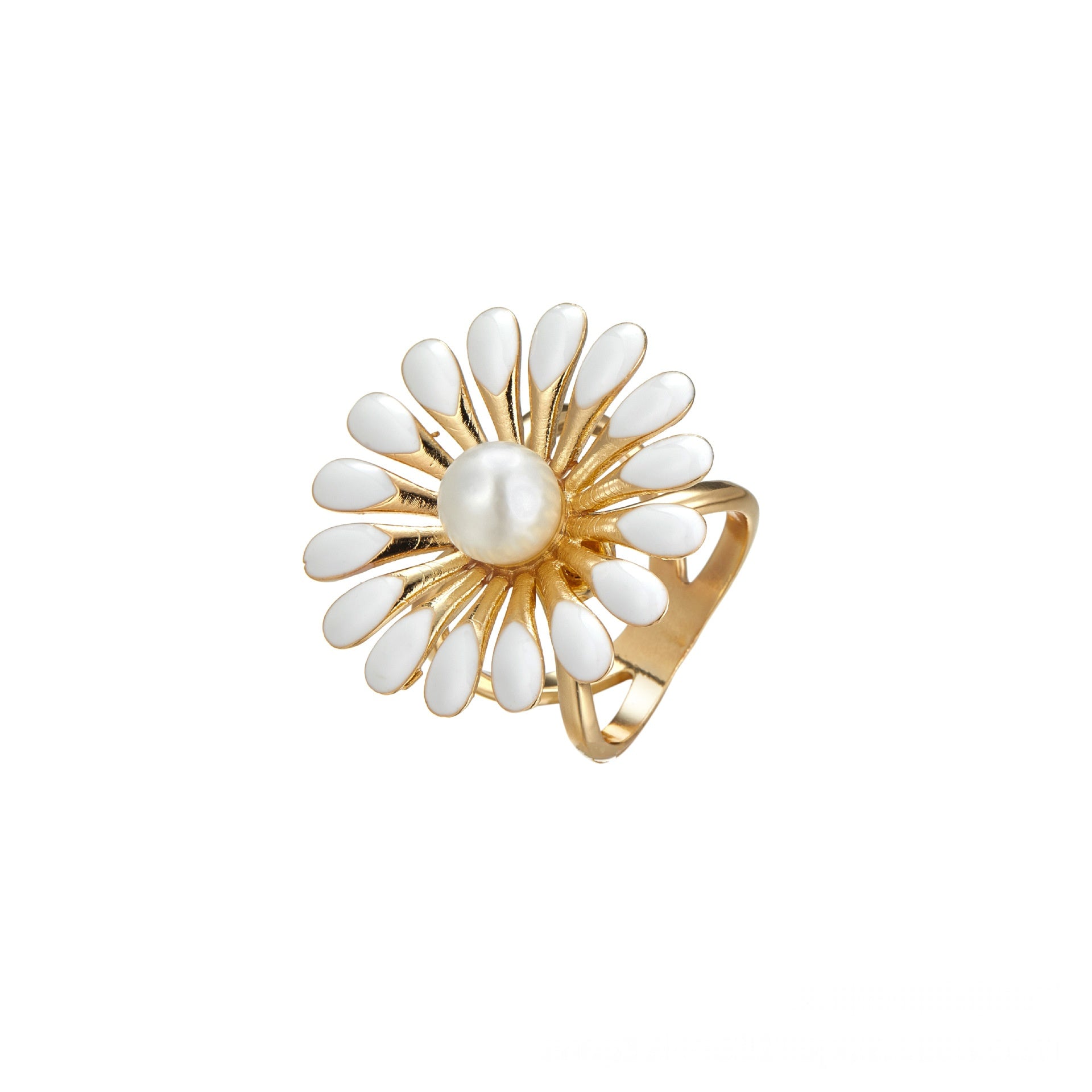 Wholesale Minimalist Floral  Pearl Rings - Fashion Jewelry Accessory for Everyday Wear or Boutique Resale