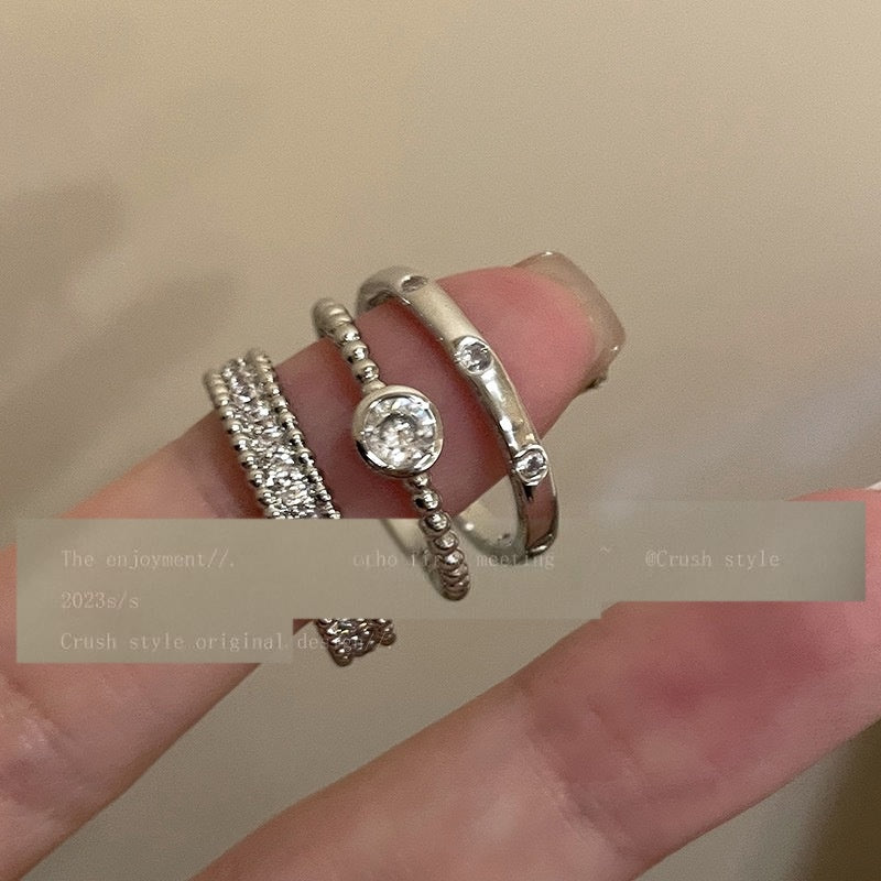 Wholesale Chic Open Ring with Zircon Alloy Jewelry Accessory for Everyday Wear