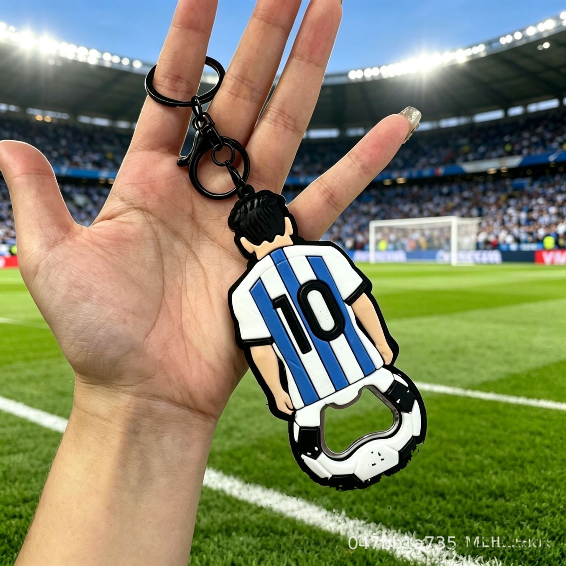 Wholesale PVC Soccer Bottle Opener Keychain Red Gift Key Ring