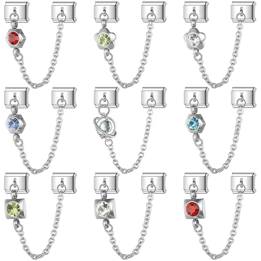 Wholesale Italian Modular Starry Sky Rhinestone Chain Bracelet,  Stainless Steel Electroplated,  Chic Jewelry Accessory for Everyday Wear