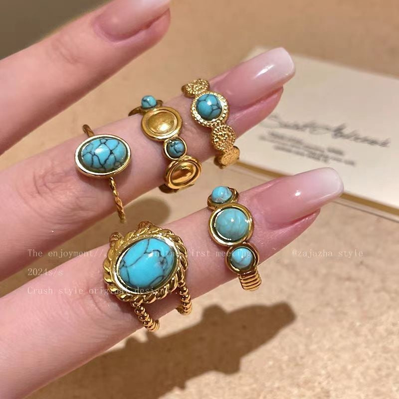 Wholesale Women' s Western Ethnic Gold Open Ring Fashion Accessory Boutique Resale