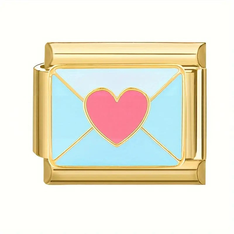 Wholesale Electroplated Stainless Steel Cartoon Food Charms Italian Bracelet DIY Supplies