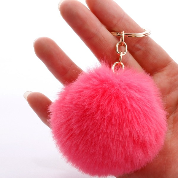 Wholesale 10pcs 7CM Fur Ball Pom Pom Keychain ACC-KC-DY001