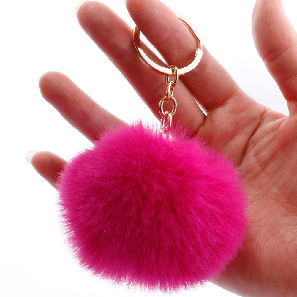 Wholesale 10pcs 7CM Fur Ball Pom Pom Keychain ACC-KC-DY001