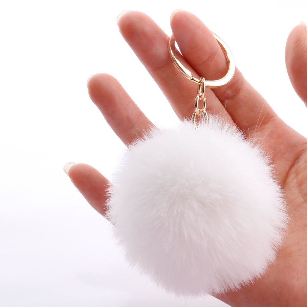 Wholesale 10pcs 7CM Fur Ball Pom Pom Keychain ACC-KC-DY001